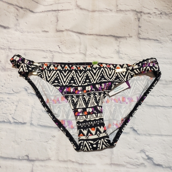 Patterned Black and White Bikini Bottom - Picture 1 of 5